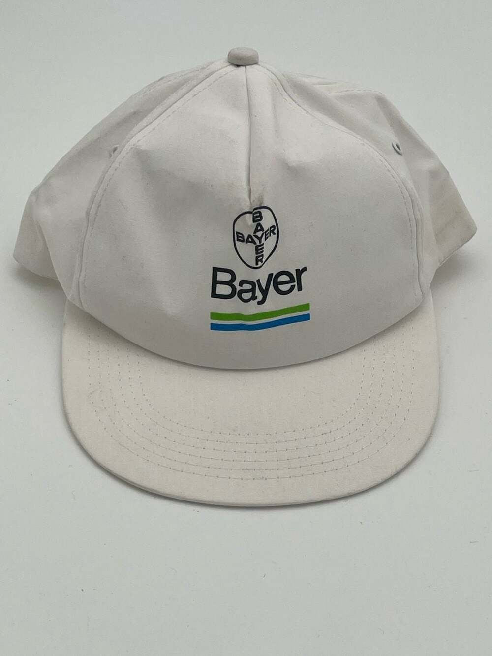Bayer White Adjustable Strapback Hat Cap vintage drug company merch